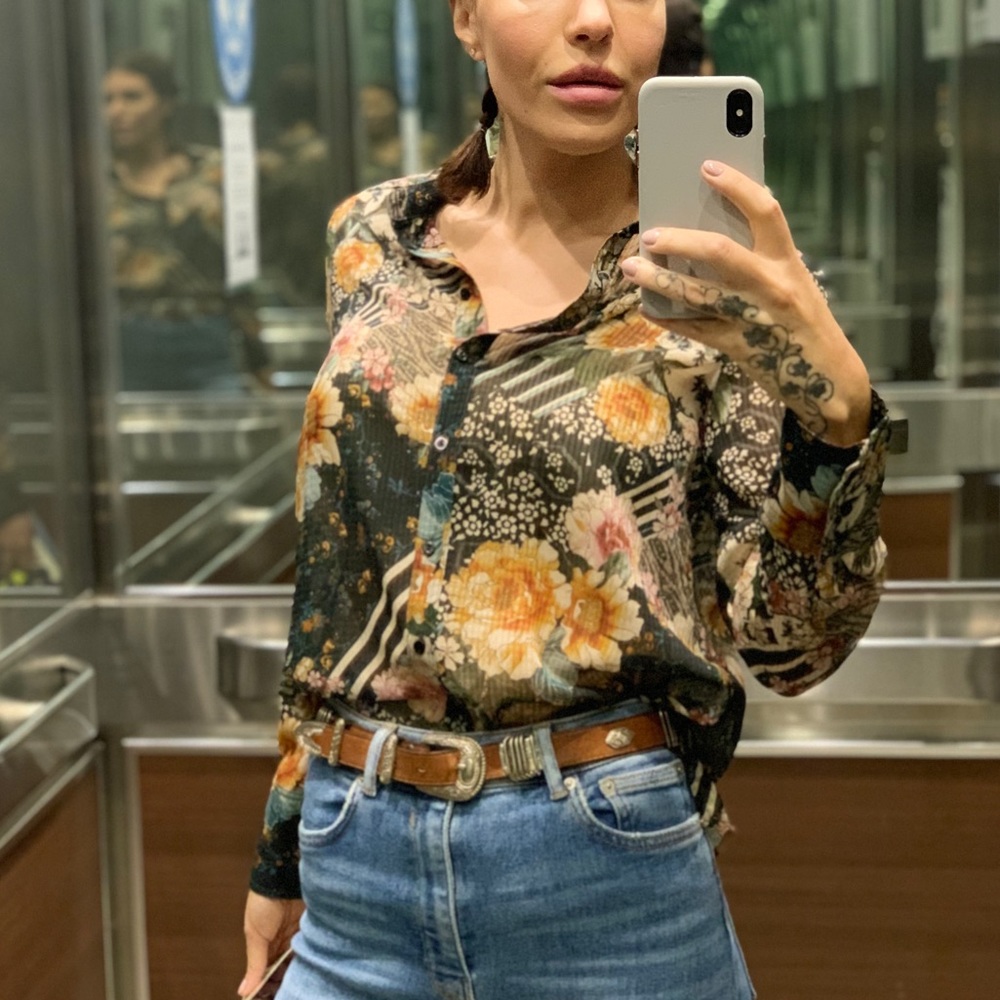 Zara floral blouse